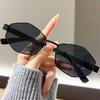 Trendy European American Style Polygonal Metal Sunglasses for Square Round Face Fashion Brand Glasses