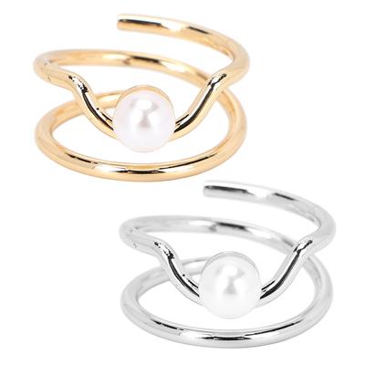 Pearl Finger Nail Knuckle Rings Stylish and Simple Copper Fingertip Jewelry for Women Girls