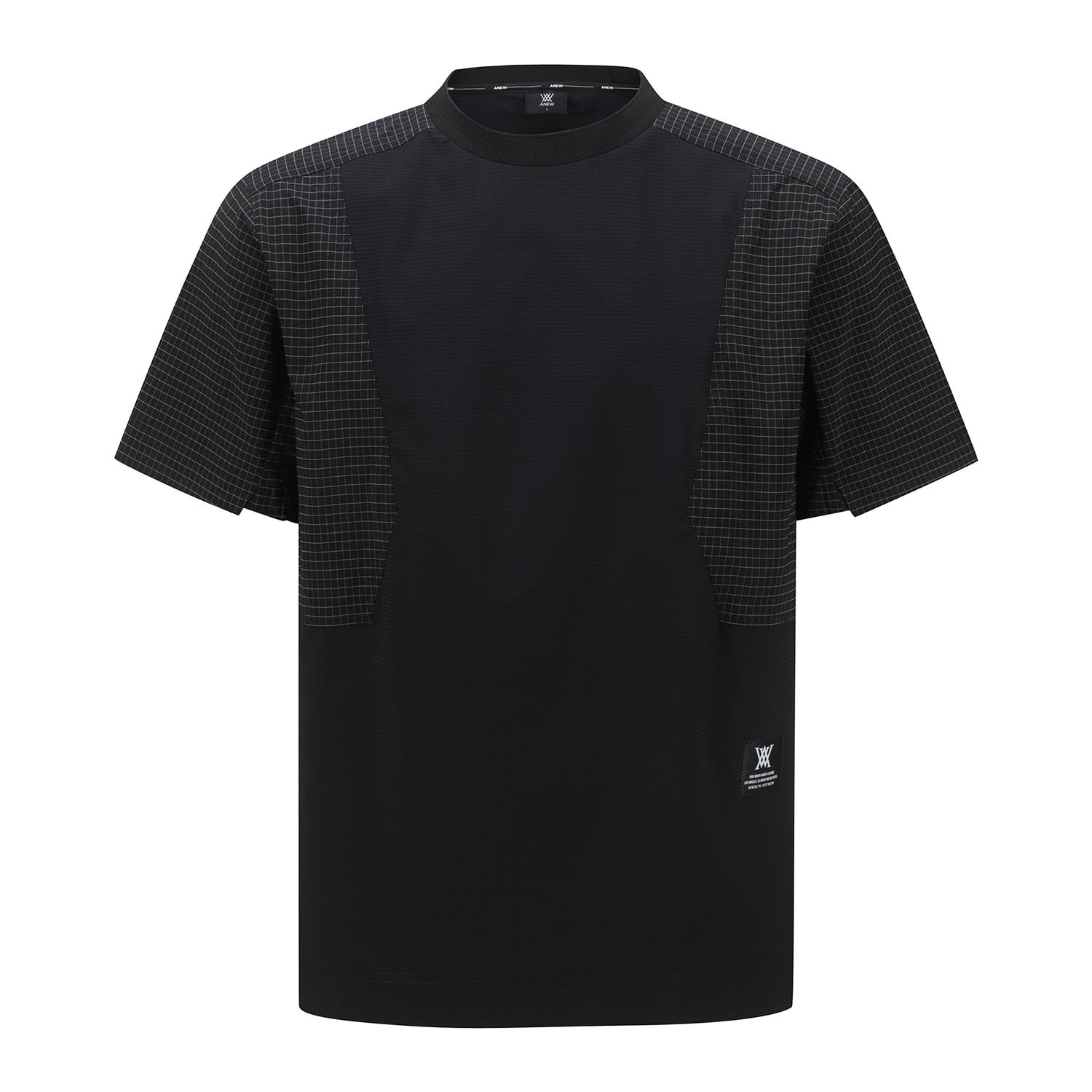Anew Golf Мужская футболка с плетеным рукавом и круглым вырезом_Bk L