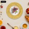 150Pcs Plastic Charger Plates,Gold Round Tabletop Charger Plates 33*2cm for Weddings,Banquets