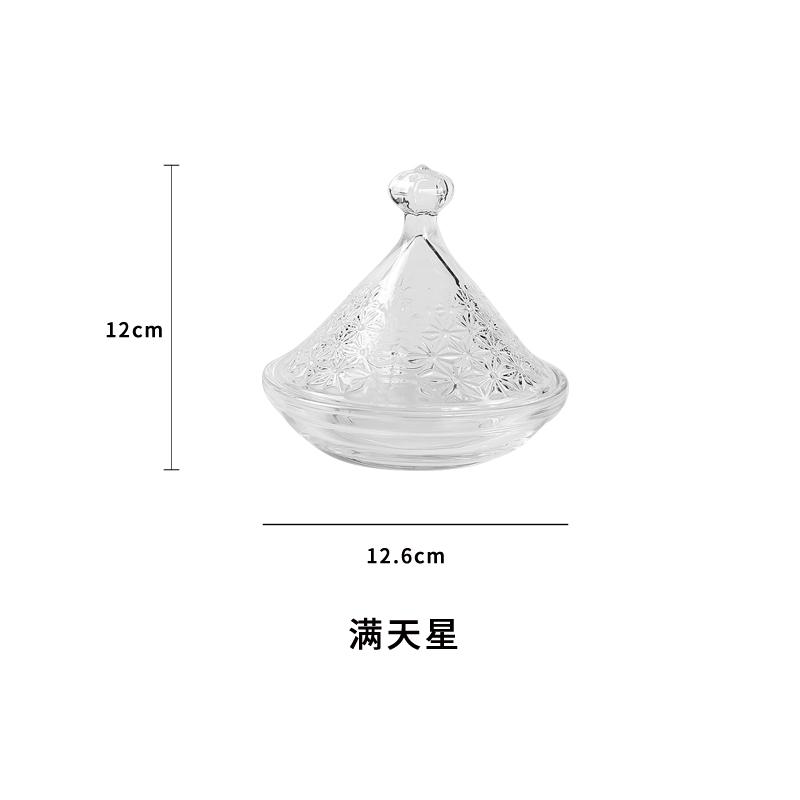 Transparent Glass Dessert Plate with Cover Tasting Plate High Footed Cake Plates Display Tray Cake Glass Cover Dim Sum Dish Bowl