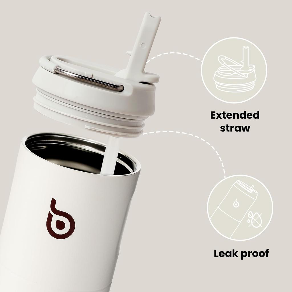 BOTTLE BOTTLE Insulated Water Bottle 24oz with Straw Lid and Handle for Sports Travel Gym Stainless Steel Water Bottles Double-Wall Vacuum Metal
