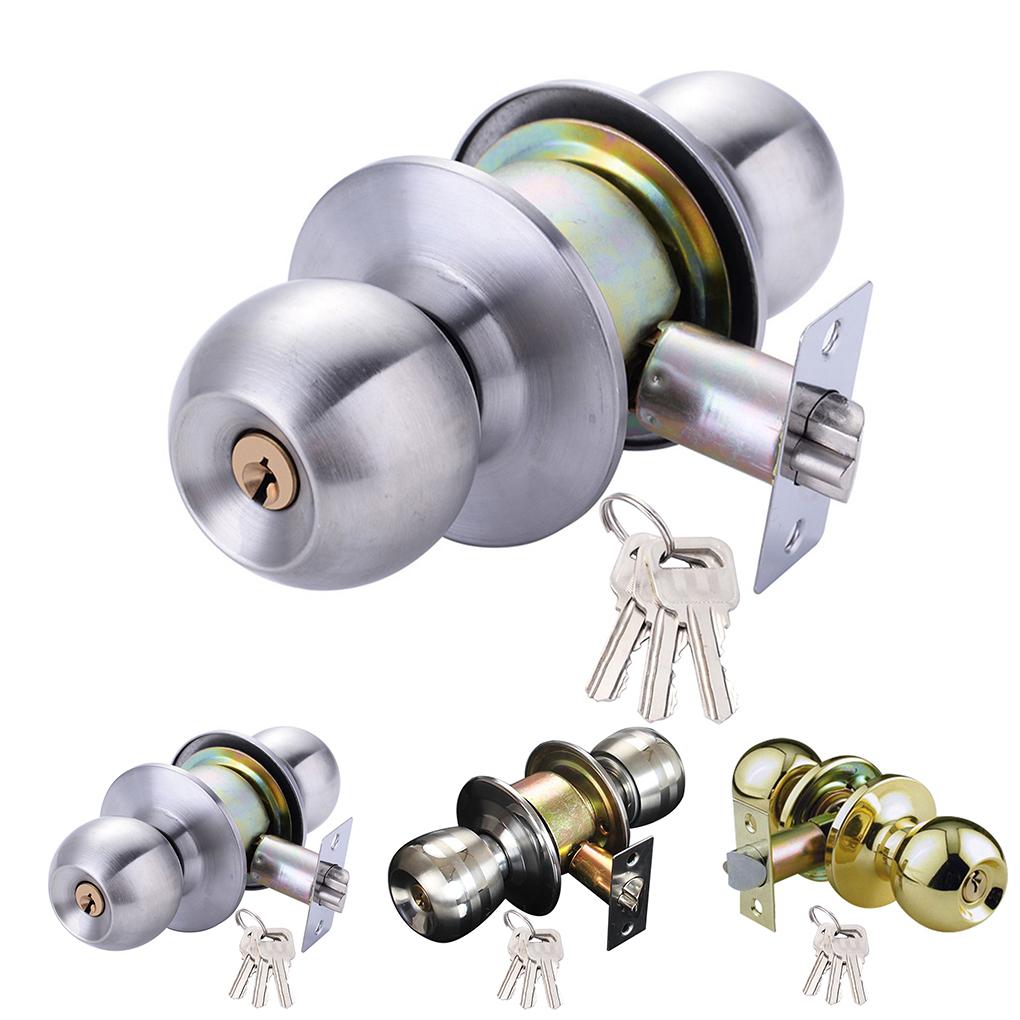 Spherical Door Handle Knobs Universal Stainless Steel Bedroom Lock Bathroom Entrance Locks Kitchen Hardware Sturdy Gear