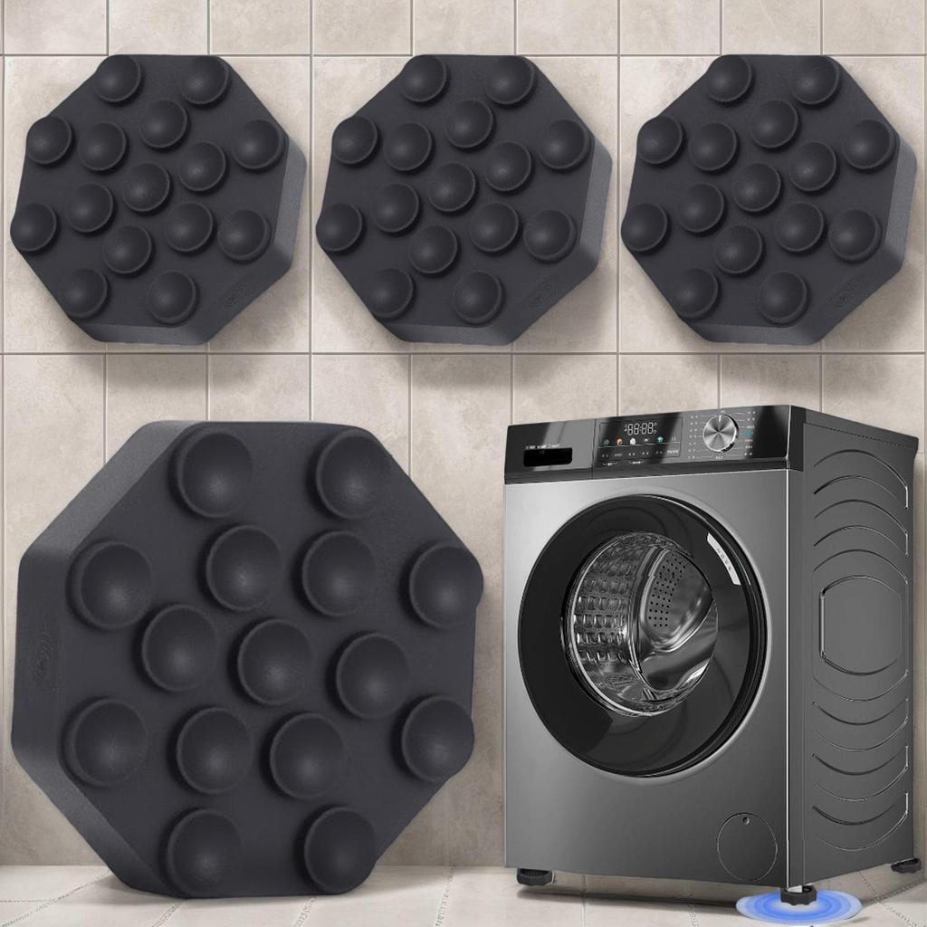 4 Pieces Washing Machine Feet Pads Reduce Noise Shock Support Anti-Slip Mat Foot Pedestal For Protect Floors Laundry Dryer