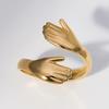 Open Ring Exaggerated Arm-Circling Shape Three-Dimensional Sculptural Design Wraps Finger Ring Hip-Hop Street Style Statement Ring