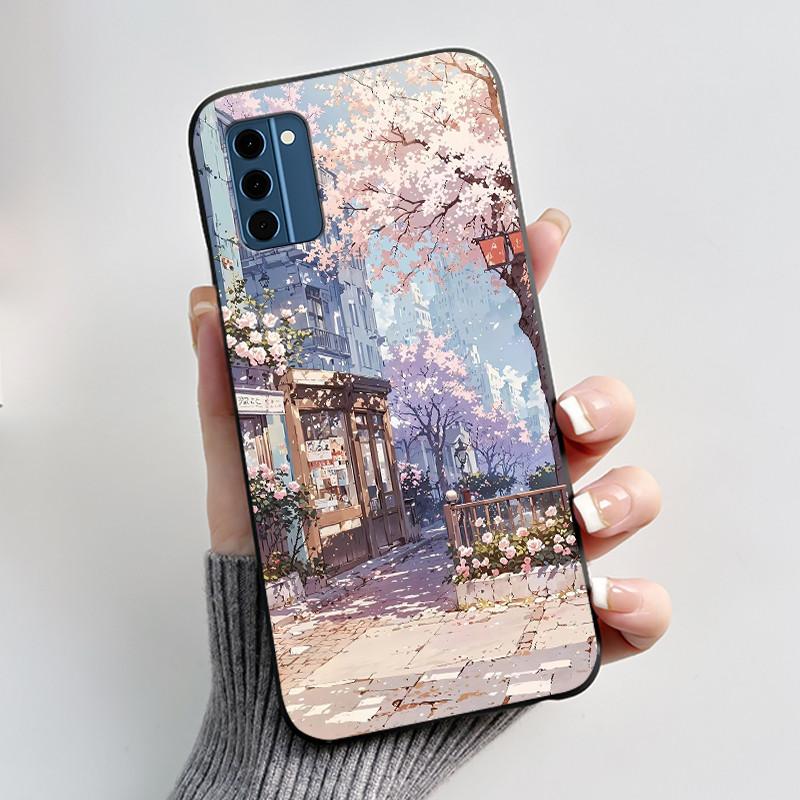 

Jelly Color Simple Anti-scratch Bumper Soft Black Phone Case For Nokia C300 4G Fashion Trendy Penguins In The Snow Pattern Shell Nokia C300 4G