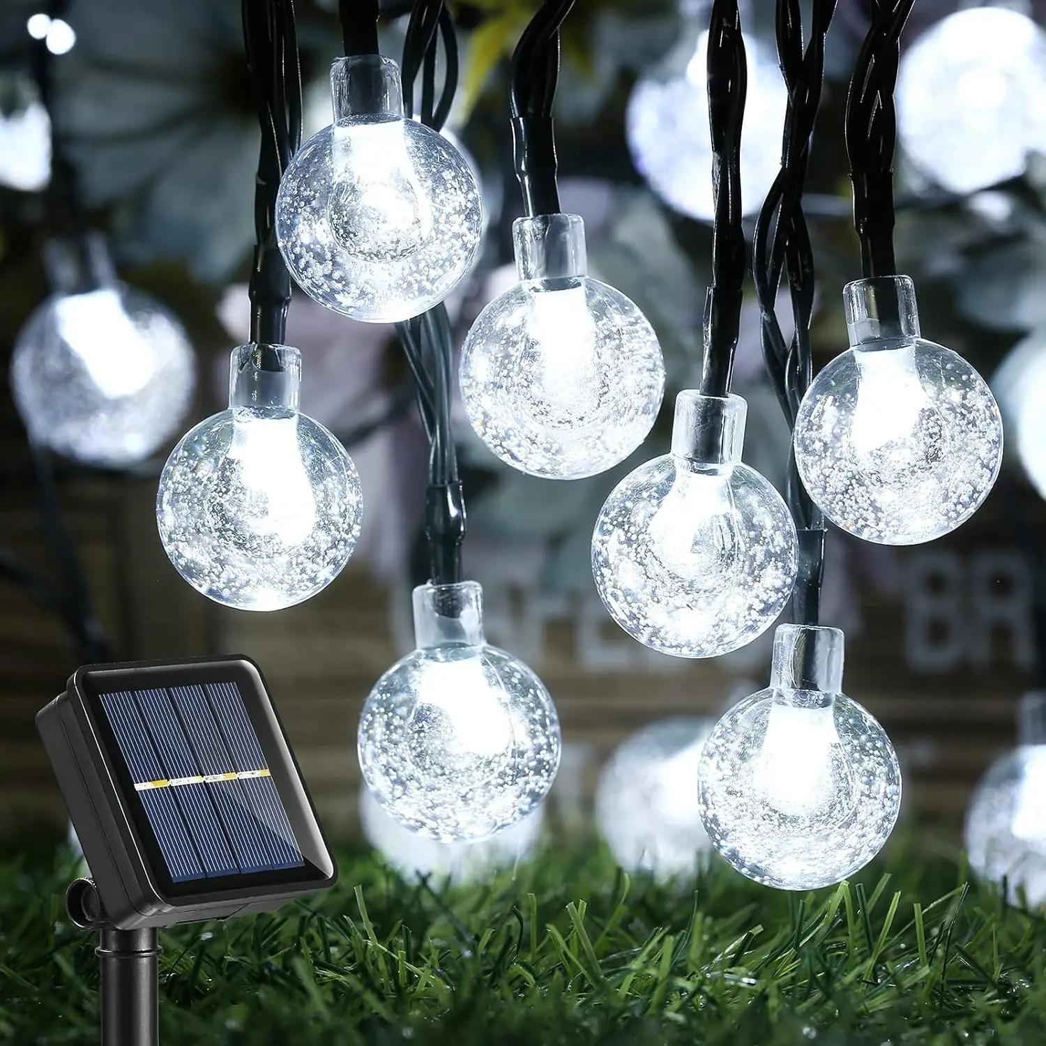 

Solar Crystal Globe String Lights Outdoor 100 LED Solar Festoon Fairy Light Christmas Halloween Party Decor Lights for Garden 5M20LEDs