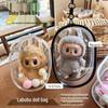 Labubu Transparent Vinyl Protective Case for Cotton Doll, Ita Bag, Baby Stroller Accessory, Dustproof Hanging Bag, 10-15cm.