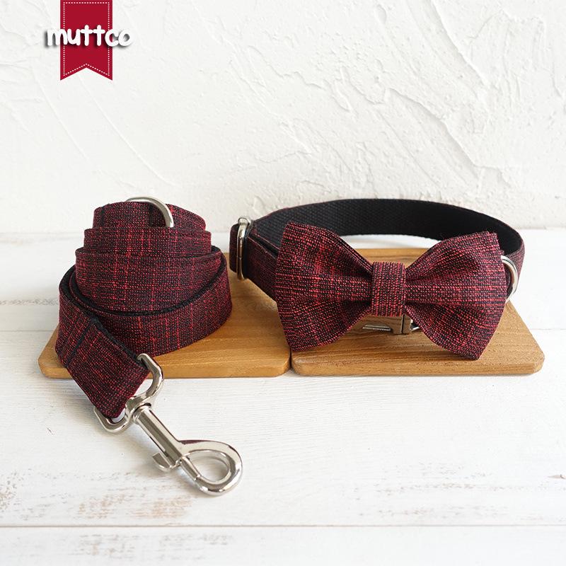MUTTCO UBT-006 Double Layer Dog Collar Bow Tie
