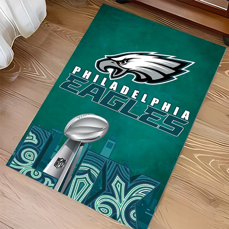 1pc Philadelphia Eagles LOGO Print Area Rug - Soft,Washable Non-Slip Indoor Mat for Office Chairs,Living Room,Home Office Decorative Rug