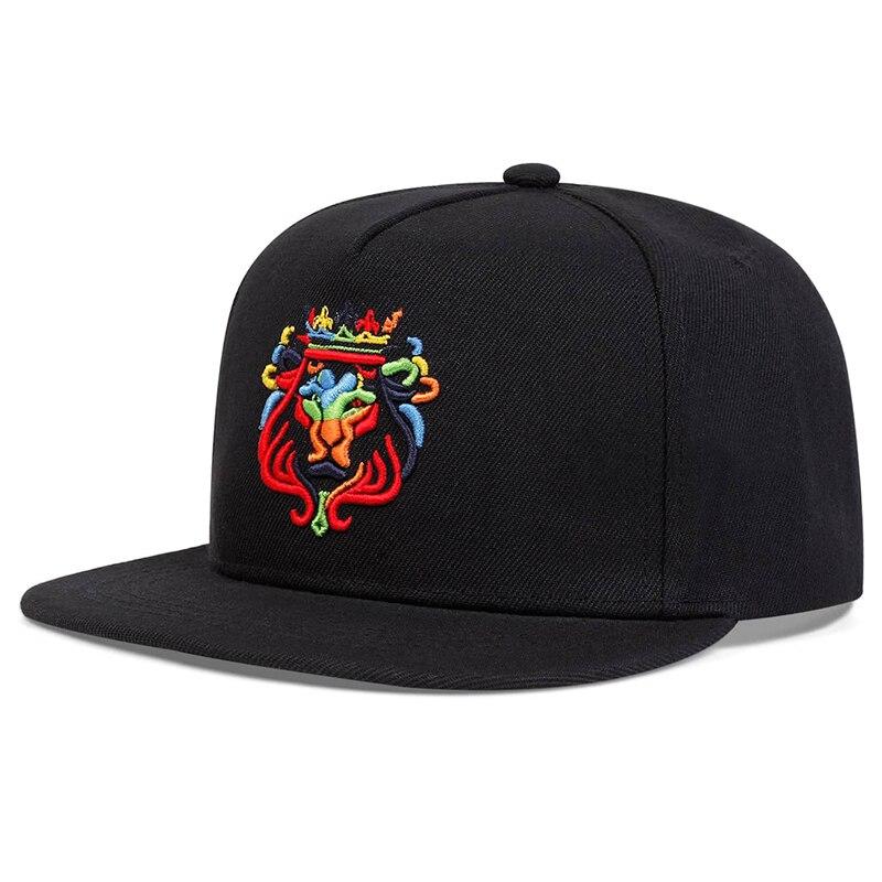 

Unisex Lion Crown Embroidery Hip-Hop Hats Outdoor Adjustable Casual Baseball Caps Sunscreen Hat