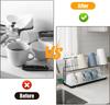 2-Tier Cup Mug  Drying Rack Kitchen Countertop Drainer with Drainboard Utensil Holder Rust-Proof Dish Mug Drying Storage Shelf