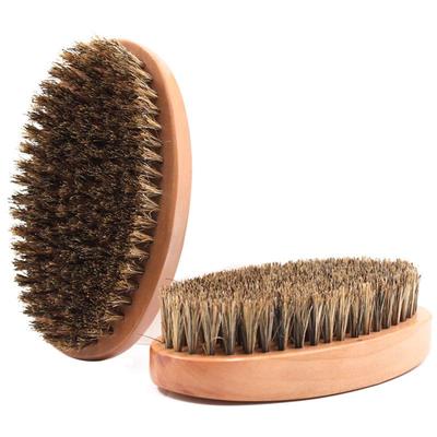 Men's Slicked Back Hair & Beard Brush - Boar Bristle, Beech Wood, Soft Bristles for Grooming and Cleaning