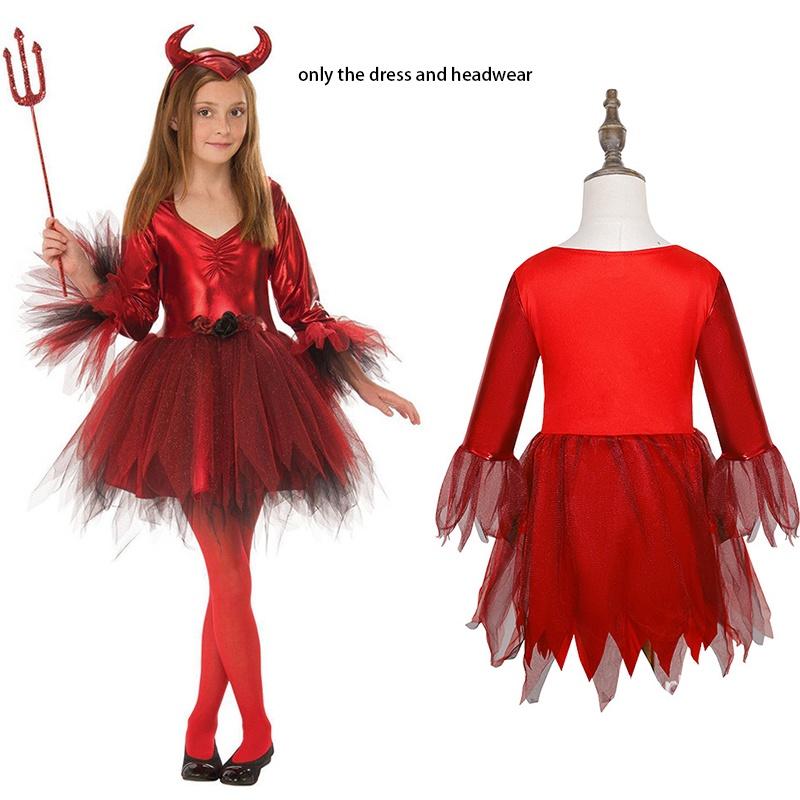 Halloween Red Bull Dämonenkostüm für Mädchen Weicher Polyesterstoff Europäischer und amerikanischer Stil Ideal für Cosplay und Kostümpartys