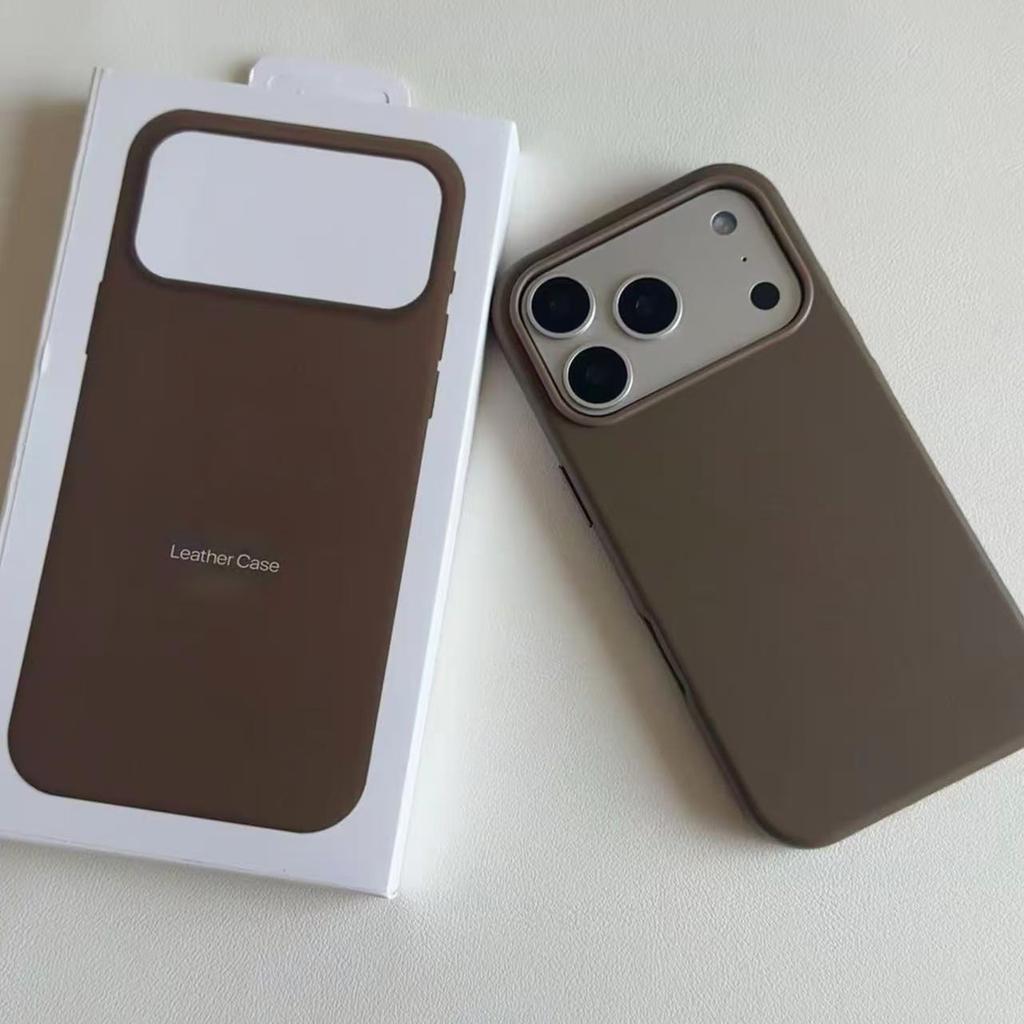 Business Official Solid Color For Magsafe Leather Case For iPhone 17 Pro Max Air 16 15 14 13 Strong Magnetic Wireless Charging Anti Drop Protect Cover