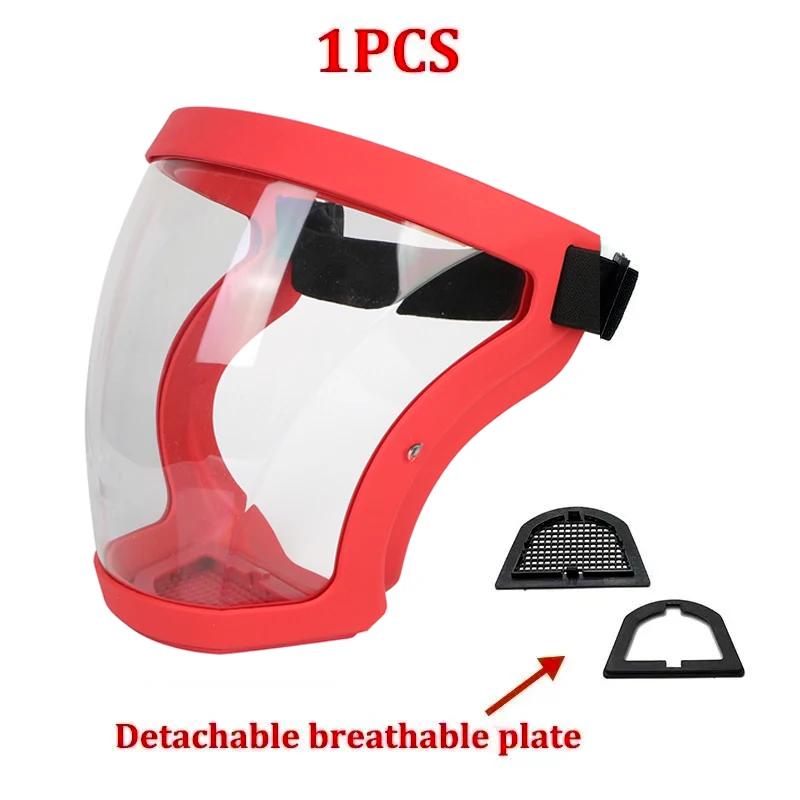 Vollgesichtsschutzmaske, transparente Schutzabdeckung für den Kopf und die Augen, Schutzbrille, Bildschirmvisiere, Staub, Winddicht, Antibeschlag, Küchengeräte