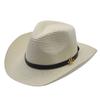 Cowboy Straw Hat With Wide Brim For Summer Outdoor Sunshade And Casual Wear