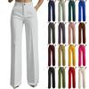Damen Farbe Hohe Taille Hängend Gerades Rohr Anzugshose Für Damen