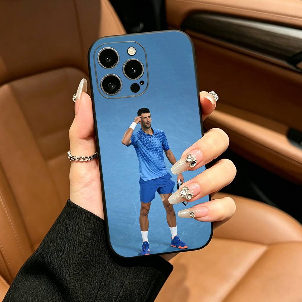Tennis  GOAT  Novak Djokovic Phone Case For iPhone 17,16,15,14,13,12,11 Pro Max,16/15/14Plus,XS Soft Black Cover