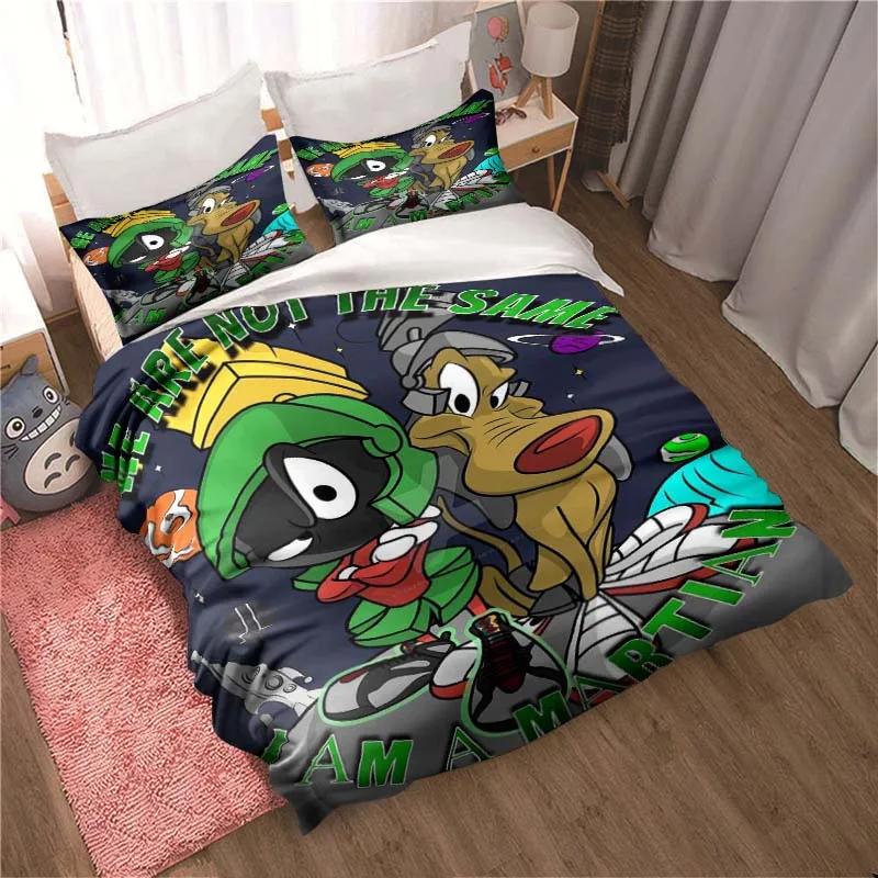 3D Print Game Marvin The Martian Cartoon Bedding Collection Double Twin King Duvet Cover Comforter Pillowcase Boys Girls Adults Bedroom