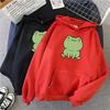 Autumn Hoodie Women's Casual Hooded Sweatshirt Creative Hoodie Matching Streetwear Pattern Frog High Quality Hoodie