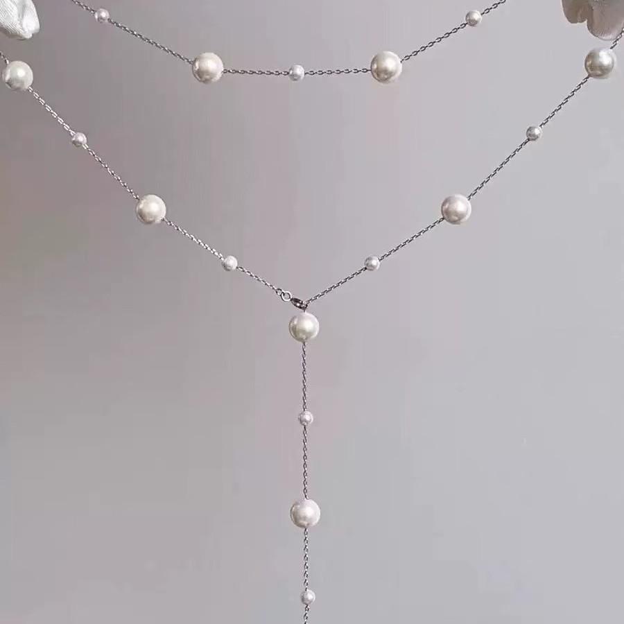 Long pearl necklace women's fragrance soft niche high-end design sense new stacked wear versatile collarbone chain accessories personality