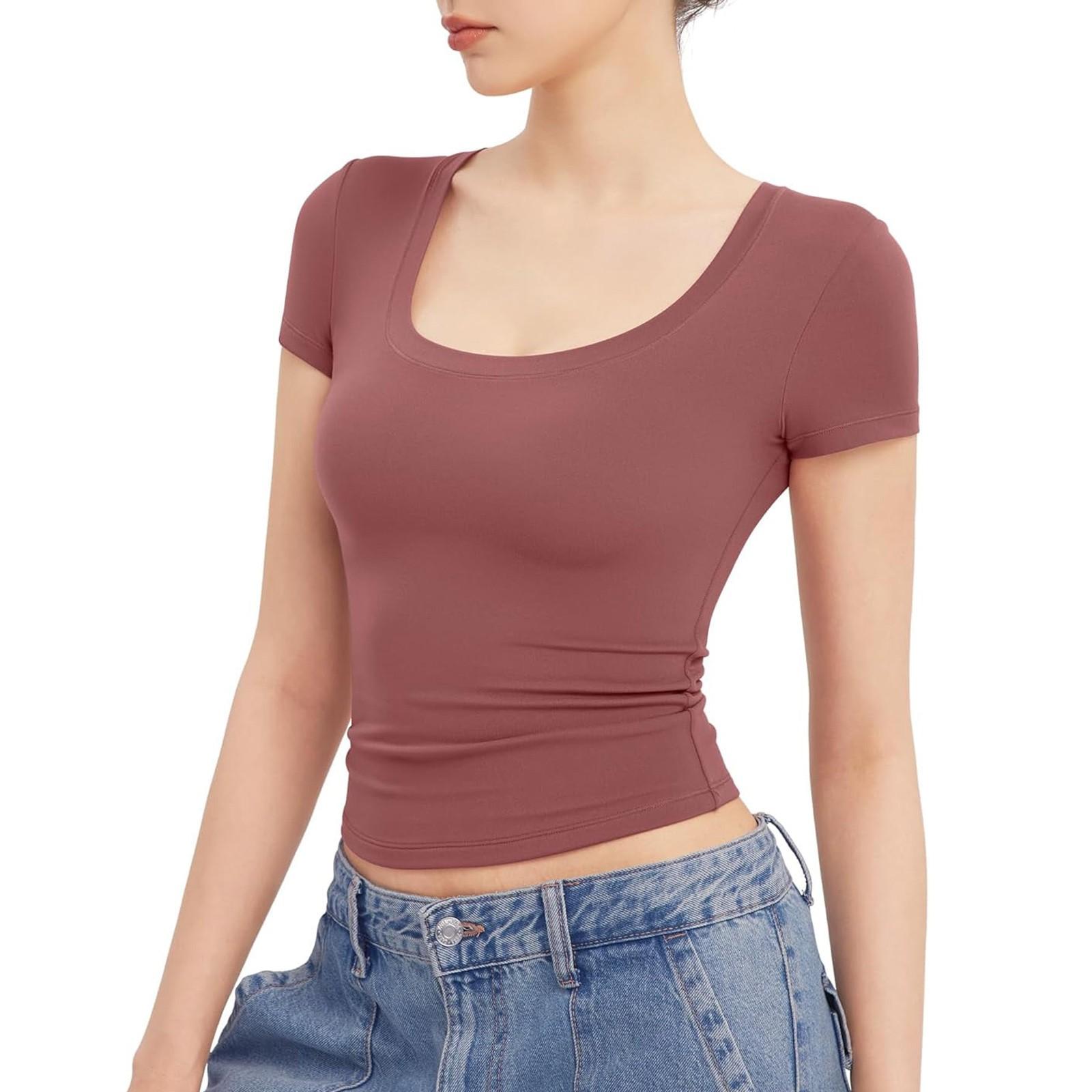 

Женские сексуальные футболки с коротким рукавом и круглым вырезом, облегающие топы для выхода в свет XL