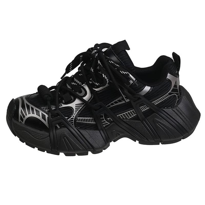 

Новая женская повседневная обувь на ремешке, кроссовки для бега, женские кроссовки на массивной подошве, сетчатая обувь, толстая подошва, нескользящие, на платформе, повседневные кроссовки 40 чёрный