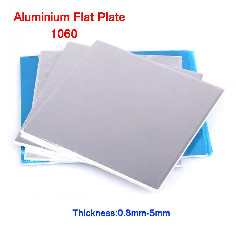 Aluminiumlegering Planplåt 1060 Aluminiumplåt Tjocklek 0,8/1/1,2/1,5/2/3/4/5 mm 100x100 150x150 200x200 200x300 300x300 mm