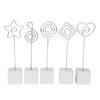 5PCS Memo Card Clip Holder Picture Note Table Number Stand Office Stationery SuppliesWhite