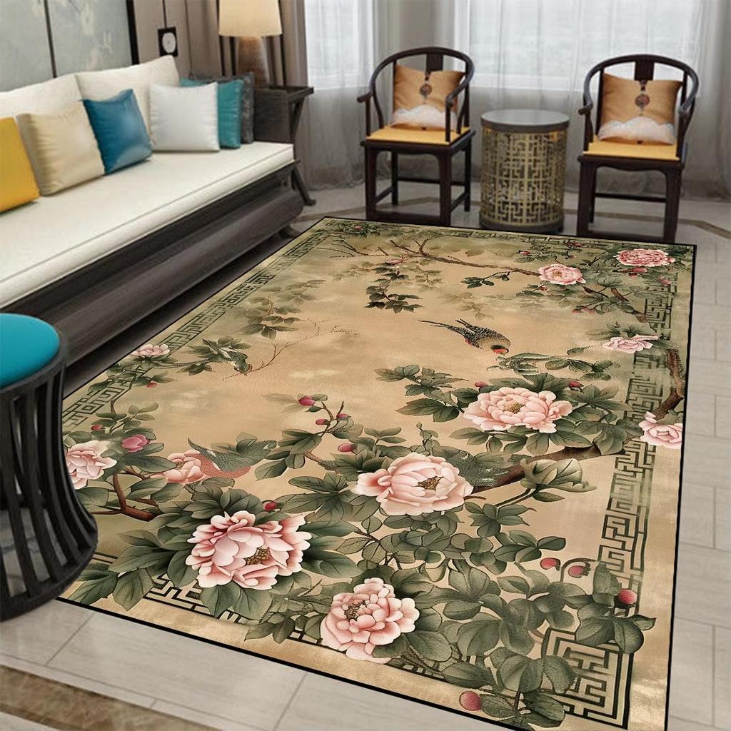Modern Chinese Living Room Carpet Decoration Bedroom Deluxe Anti Slip Floor Mats Washable Large Area Rug Entrance Door Mat