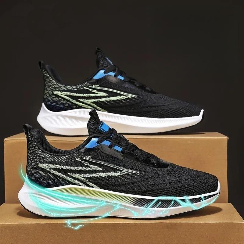 

Summer mesh fly-woven shoes, summer men s trendy breathable thin casual sports running 44 чёрный
