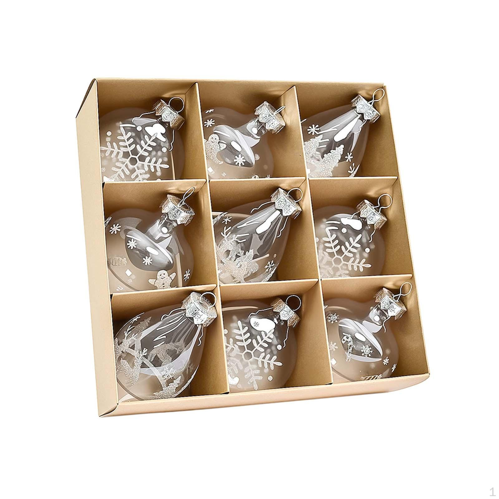 

9 Pcs Christmas Tree Hanging Ornaments, Balls Decorations for Birthday, Door, серебряный