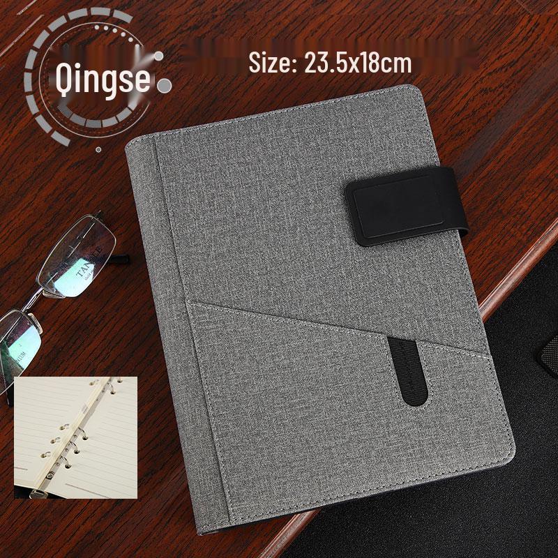 Multifunctional Red Business Notepad with Ins Style for Meetings & Daily Records