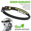 Induction Headlamp COB LED Sensor Head Lamp Built-in Battery Flashlight USB Rechargeable Head Torch 4 Lighting Modes Headlight