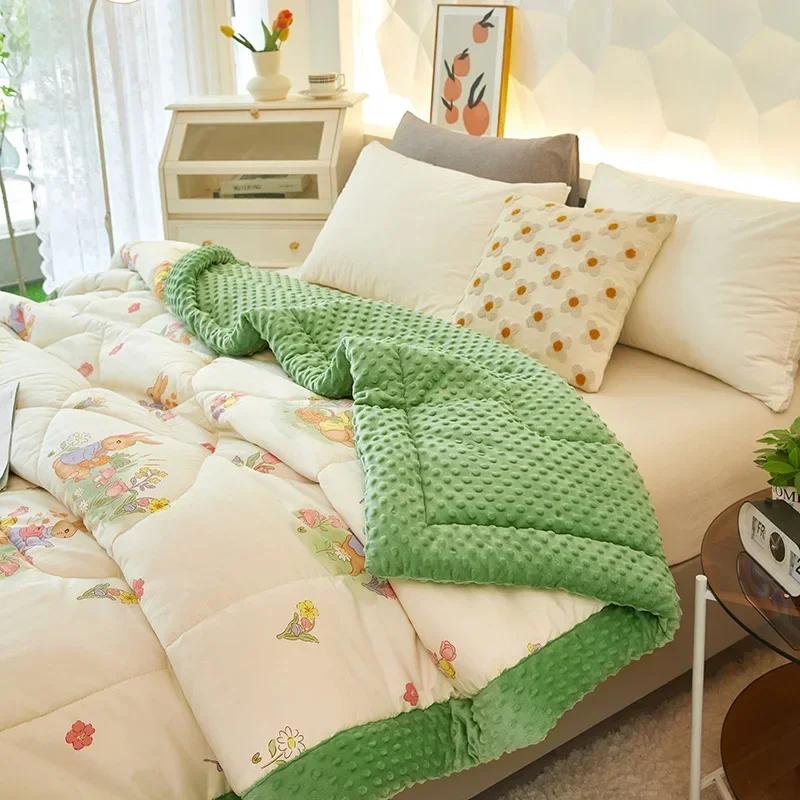 2023 Ny Doudou Rong Quilt Vinter fortykket sovesal for barn Enkel dobbel dynekjerne Dobbeltsidig dobbeltbruk vinterdyne