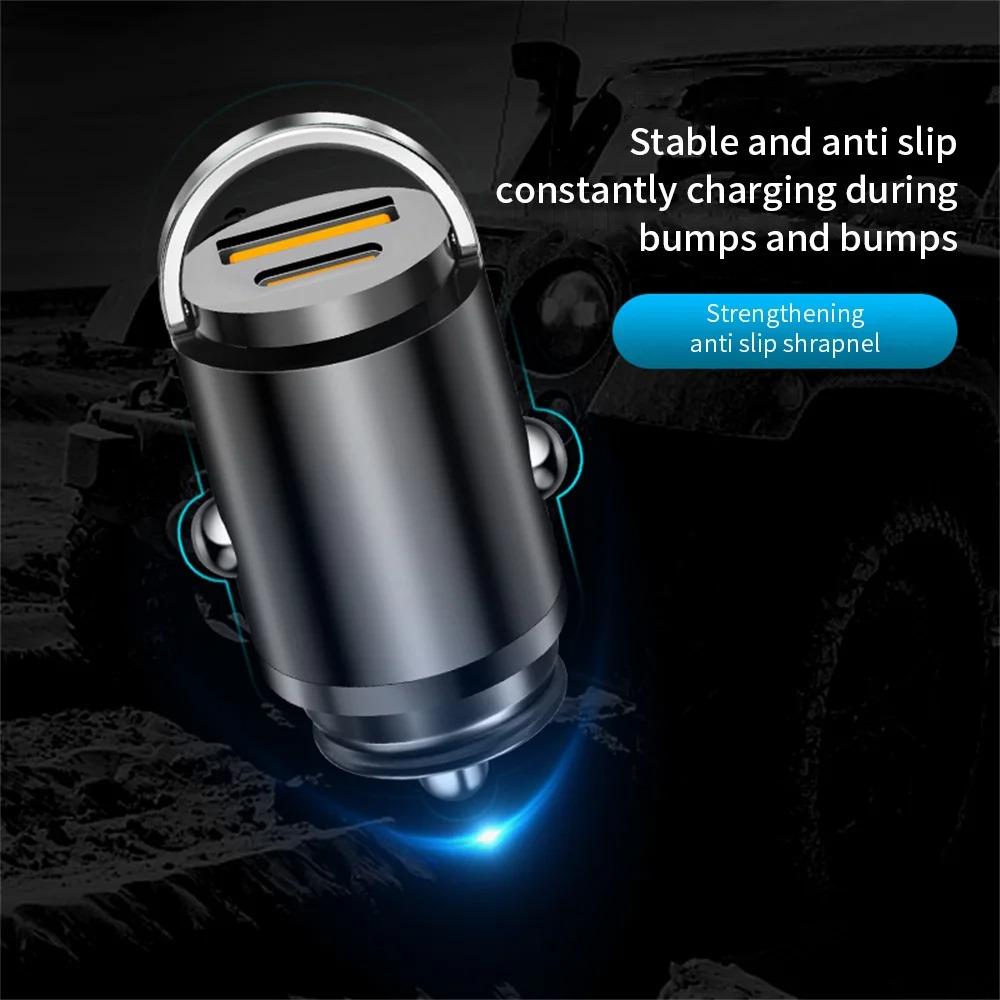100W Mini-Autoladegerät Schnellladung QC3.0 Typ C USB PD Telefon Schnellladegerät für iPhone Xiaomi Samsung Huawei Zigarettenanzünder