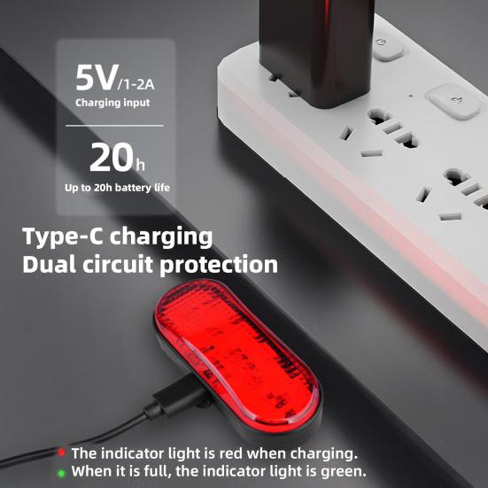 Bicycle Tail Light with Brake Sensor Waterproof USB Rechargeable Universal MTB Road Mountain Bike Cycling Night Riding Warning Rear Lamp