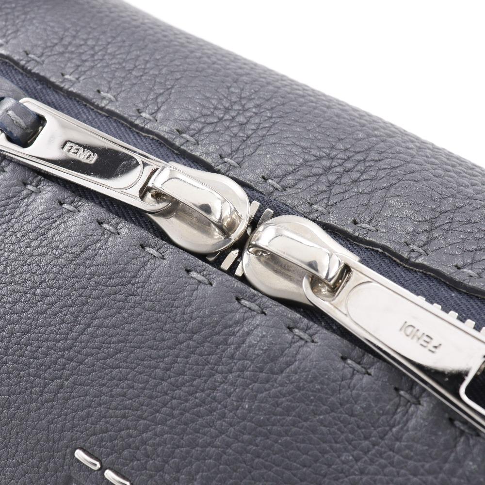 FENDI Celeria Ray Handbag 8BL137 2WAYShoulder gray Calfskin Women Used