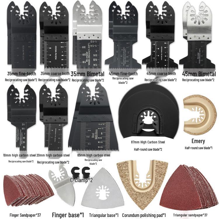 Universal 100PC Saw Blade Set: Woodworking, Plastic & PVC Cutting, Half-Round Grinding, High-Carbon Steel, Straight Saw Blades