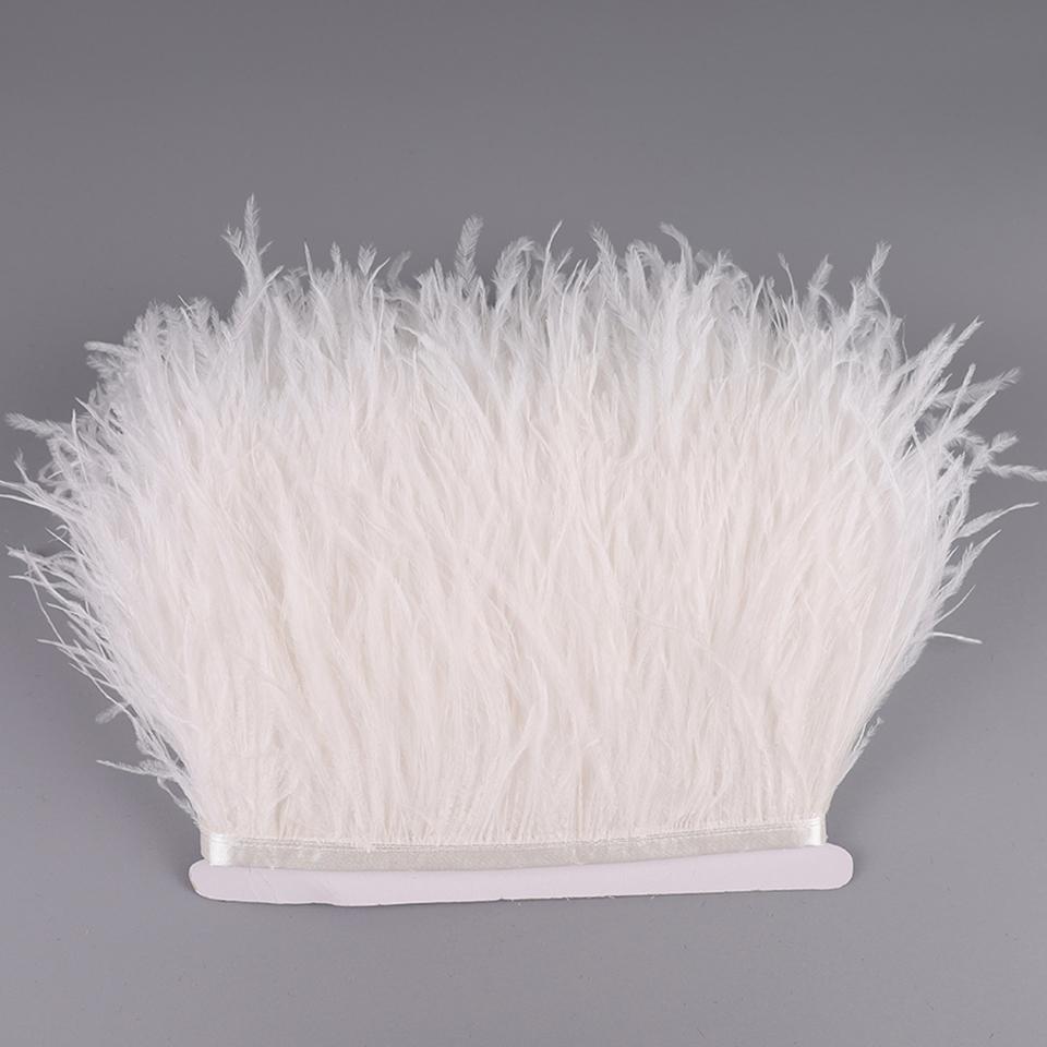 2M Pštrosí peří na stuze pro vyšívání šití do šatů ozdobné peří na pásce třásně pro oblečení