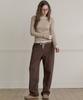 Eosseu Check Mix Sweatpants (Brown)