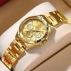 OPK Women's Elegant Simple Quartz Watch Waterproof Luminous Gold