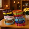 PU Leather Dog Collar with Stainless Steel Bone Accent for Small and Medium Dogs - Leash Compatible