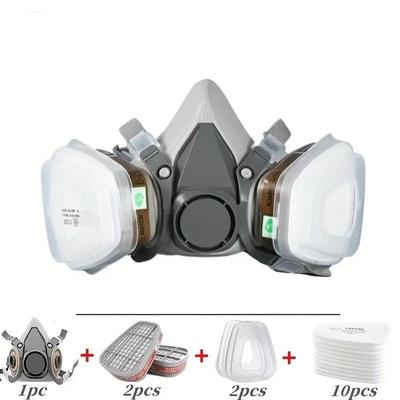 New 7in1/16in1 6200 Dust Gas Respirator Half Face Dust Mask For Painting Spraying Organic Vapor Chemical Gas Filter Work Safety