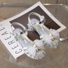Girl's High Heel Shoes Sweet Children Princess Summer Sandals Fashion Rhinestone Crown Kid Causal Wedding Party Sandals Cut-outs