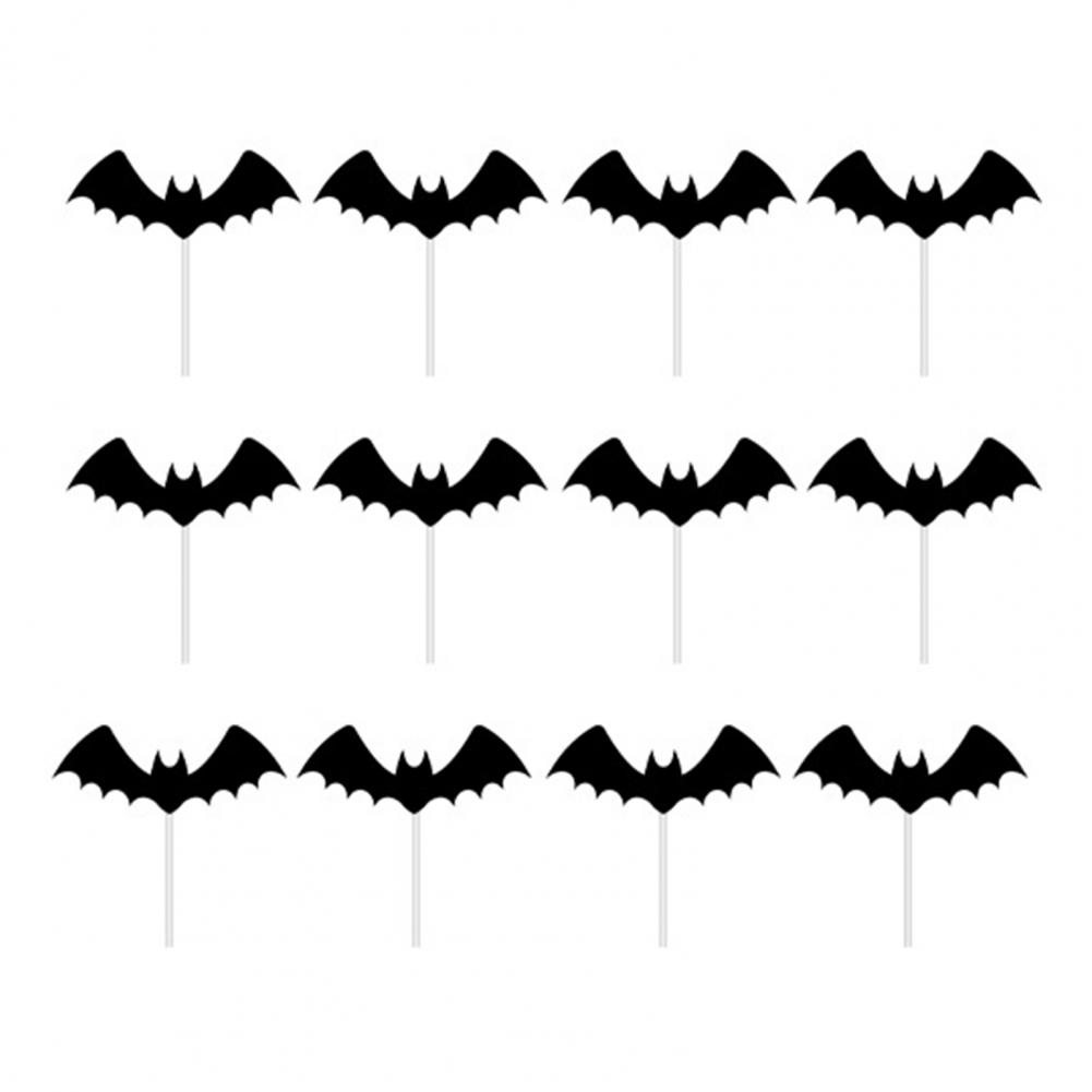 Halloween Cake Decorations Halloween Cupcake Toppers Set with Black Spider Skull Bat for Theme Birthday Party Supplies XXXL