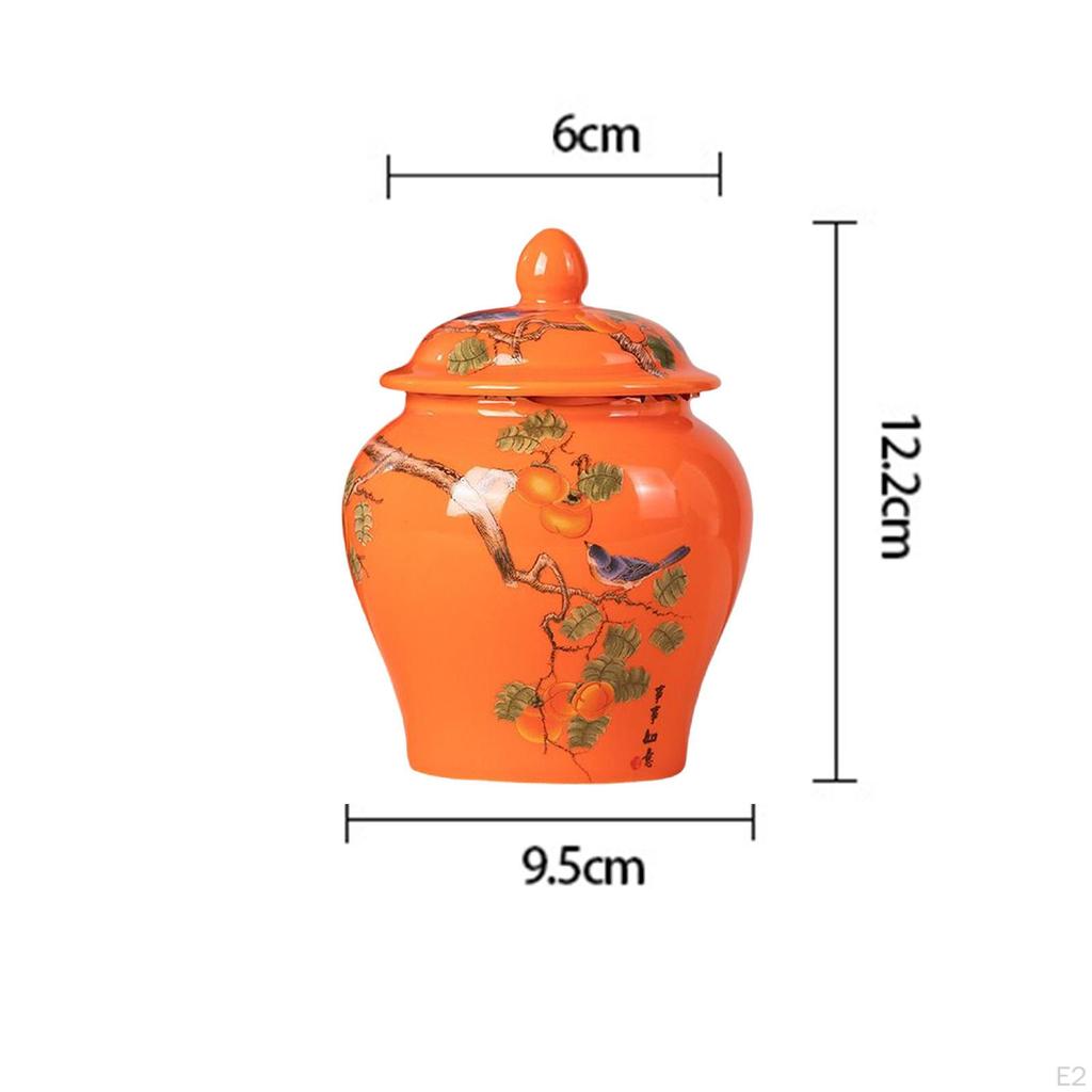 Keramik-Ingwer-Glas im chinesischen Stil, Vorratsbehälter für Lebensmittel, luftdichter Deckel für Kandiszucker