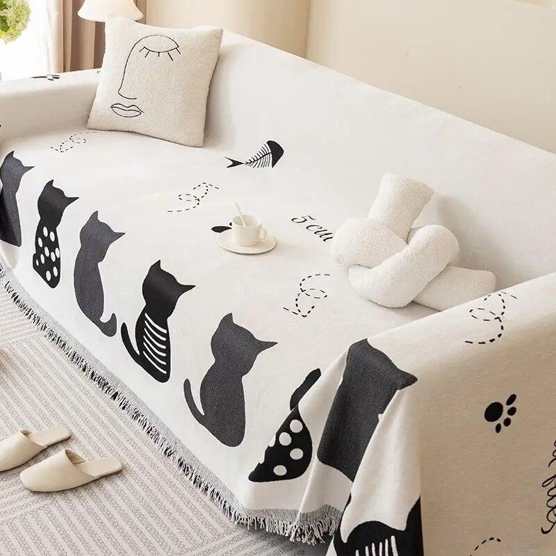 Chenille-Sofa-Handtuch-Decke, Sofabezug, universeller Anti-Katzen-Kratz-Schonbezüge, Couch-Handtuchbezug, Sofadecken