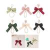 Elegant Pearl Chain Keychain with Large Ribbon Bowknot Pendant Stylish Keychain for Women and Girls Bag Decoration
